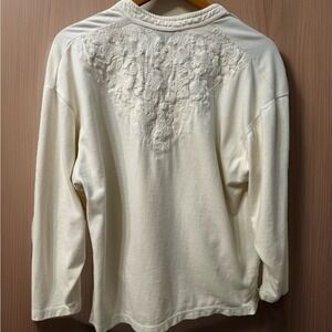 Vintage Weekend Provisions Women's Size‎ M White Long Sleeve Button Up Jacket